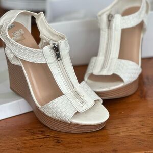Women's White Wedge Sandals